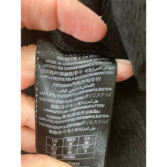 GUESS 1981 Faux Leather Jacket Roll Faux Fur Collar &Lining Black Size M - Picture 7 of 12